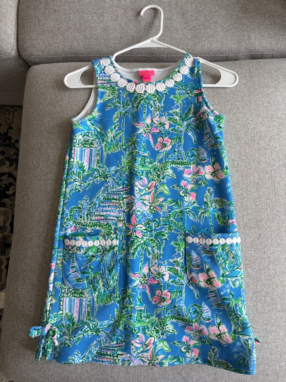 Lilly Pulitzer Blue Tropical Floral Shift Dress